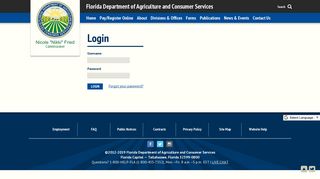 Login / User - Florida Department of Agriculture & Consumer Services