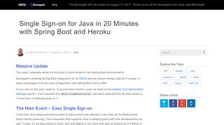 Single Sign-on for Java in 20 Minutes with Spring Boot and Heroku