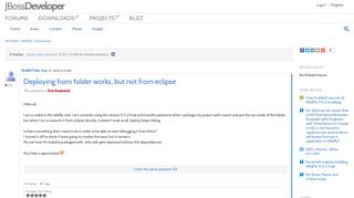 Deploying from folder works, but not from eclipse |JBoss Developer
