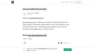sso.secureserver.net | Sign in to sso.secureserver.net - Medium