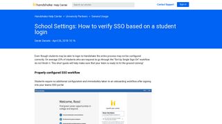 School Settings: How to verify SSO based on a student login ...
