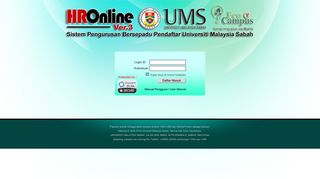 HR-Online Ver.3 - Daftar Masuk HR-Online - UMS