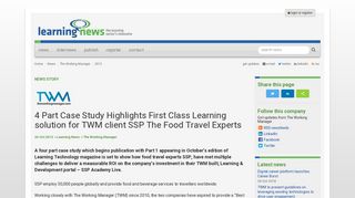 4 Part Case Study Highlights First Class Learning solution for TWM ...