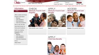Medicaid, Food & Cash benefits - Self Service Portal Home Page