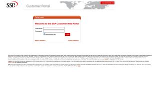 SSP Customer Portal Login