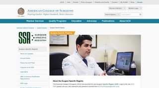 Surgeon Specific Registry - American College of Surgeons