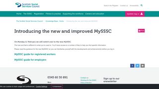 Introducing the new and improved MySSSC - Scottish Social Services ...
