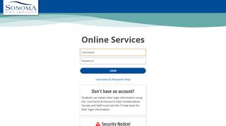 Online Services | Sonoma State University
