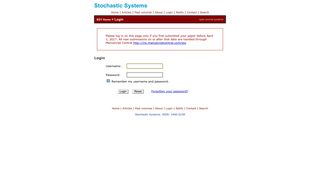 Stochastic Systems: Login