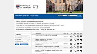 Login - St Andrews' vacancies - University of St Andrews