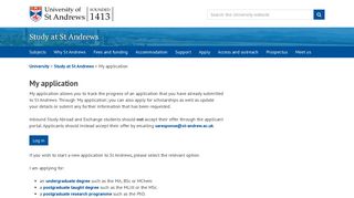 My application | University of St Andrews