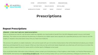 Repeat Prescriptions - Prescriptions - St Austell Healthcare
