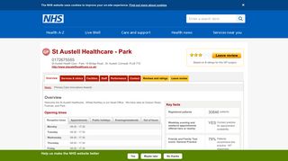 Overview - St Austell Healthcare - Park - NHS