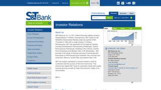 S&T Bancorp, Inc.: Investor Relations