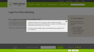 Login for Online Banking - Main Street Bank