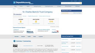 St. Charles Bank & Trust Company Reviews and Rates - Illinois
