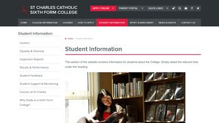 Student Information - St Charles Catholic Sixth Form College