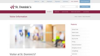 Visitor Information - St. Dominic Hospital