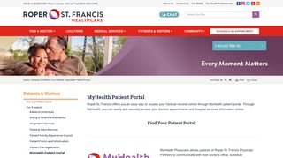 MyHealth Patient Portal | Charleston, SC - Roper St. Francis