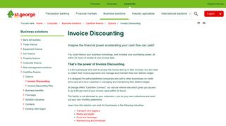 Invoice discounting; business finance | St.George Bank