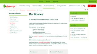 Corporate vehicle and equipment finance | St.George Bank