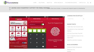 St. George Adds Fingerprint Support For Accessing Mobile Banking