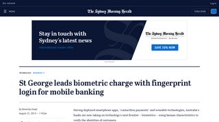 St George leads biometric charge with fingerprint login for mobile ...