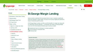 Margin lending overview | St.George Bank