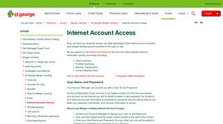 Margin lending, internet accounts | St.George Bank