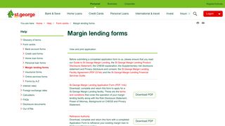 Margin lending forms | St.George Bank