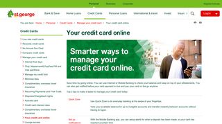Your credit card online | St.George Bank