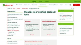 Manage your personal loan | St.George Bank