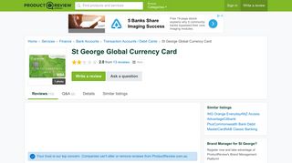 St George Global Currency Card Reviews - ProductReview.com.au