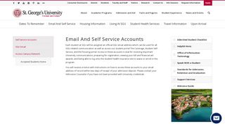 Email And Self Service Accounts | St. George's University
