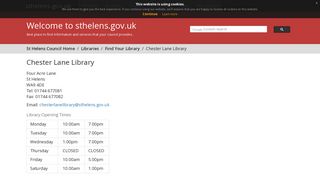 Chester Lane Library - sthelens.gov.uk