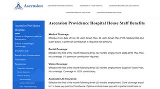 Ascension Providence Hospital House Staff Benefits