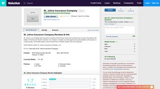 St. Johns Insurance Company Reviews - WalletHub