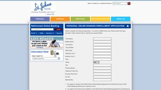 Personal Online Banking Enrollment Application - St. Johns Bank
