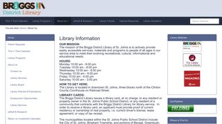 Library Information — Briggs District Library
