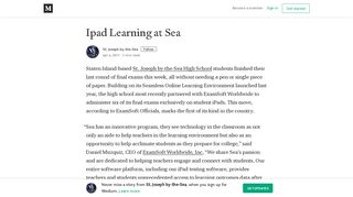 Ipad Learning at Sea – St. Joseph by-the-Sea – Medium