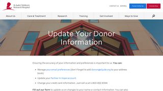 Update Your Donor Information - St. Jude Children's Research Hospital