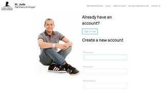 Create a New Account - Partner In Hope - St. Jude