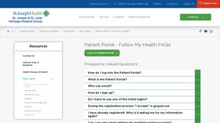 Patient Portal - Follow My Health | St. Jude and St. Joseph Heritage ...