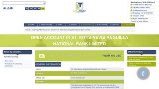Open account in St. Kitts-Nevis-Anguilla National Bank Limited ...