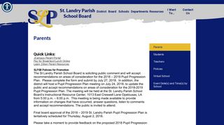 Parents - Miscellaneous - St. Landry Parish School Board