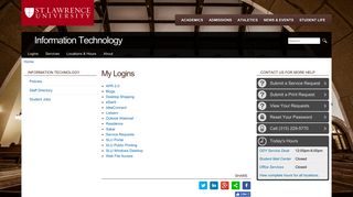 My Logins | Information Technology - St. Lawrence University