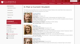 E-Mail a Current Student | St. Lawrence University Admissions