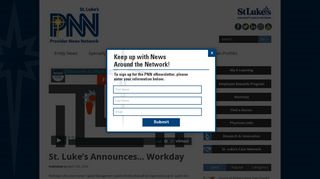 St. Luke's Announces... Workday - St. Luke's Provider News Network |