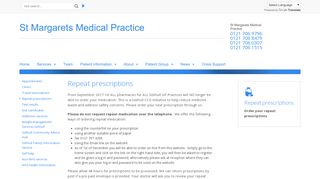 Repeat prescriptions - St Margarets Medical Practice