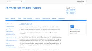 Appointments - St Margarets Medical Practice